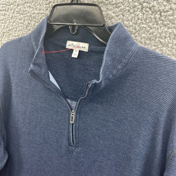 Peter Millar Pullover XL Blue Men's Ottoman Interlock 1/4 Zip Long Sleeve XL - Picture 3 of 12